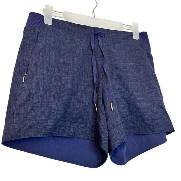 Calia by Carrie Underwood Flat Front Drawstring Athletic Shorts Blue Black Small - Picture 1 of 5